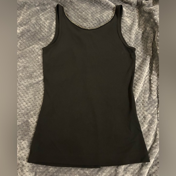 Gorgeous NWT Black Rhinestone Twist Neckline Express Top SzM - Picture 4 of 6